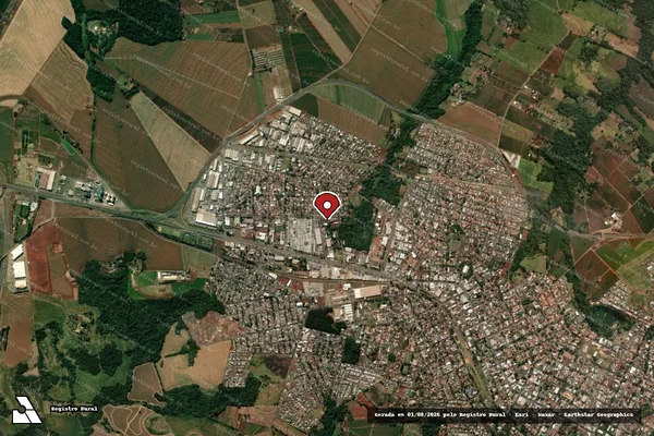 Imagem de satélite de Infração Ambiental em Mandaguari - PR (marcador da localização)