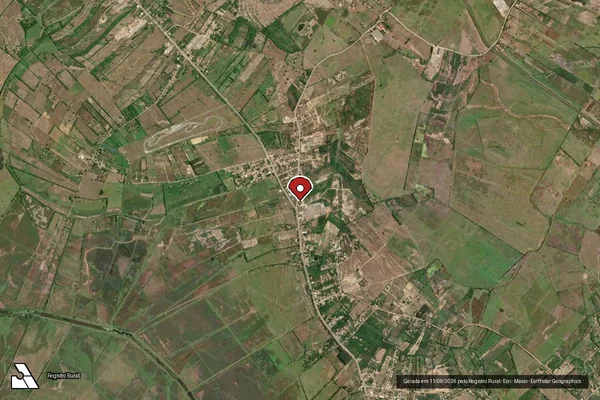 Imagem de satélite de Infração Ambiental em Campos dos Goytacazes - RJ (marcador da localização)
