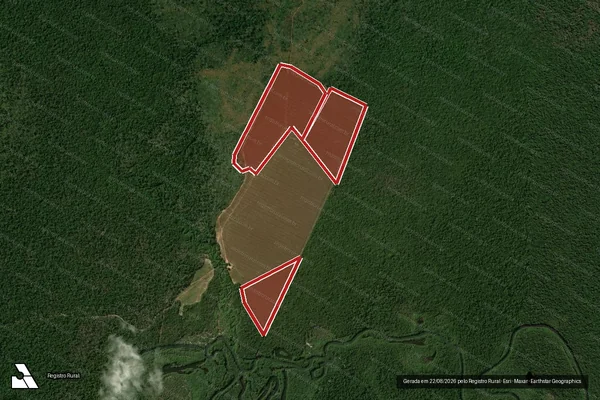 Imagem de satélite de Infração Ambiental em Nova Santa Helena - MT