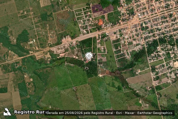 Imagem de satélite de Infração de Licenciamento(Não Classificada-Móvel) em Placas - PA (marcador da localização)