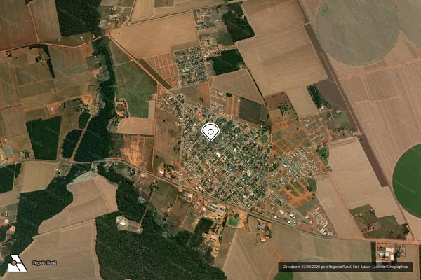 Imagem de satélite de Infração referente a Qualidade Ambiental em Nova Ubiratã - MT (marcador da localização)