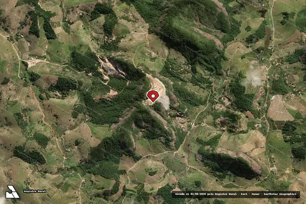 Imagem de satélite de Infração Ambiental em Barra de São Francisco - ES (marcador da localização)
