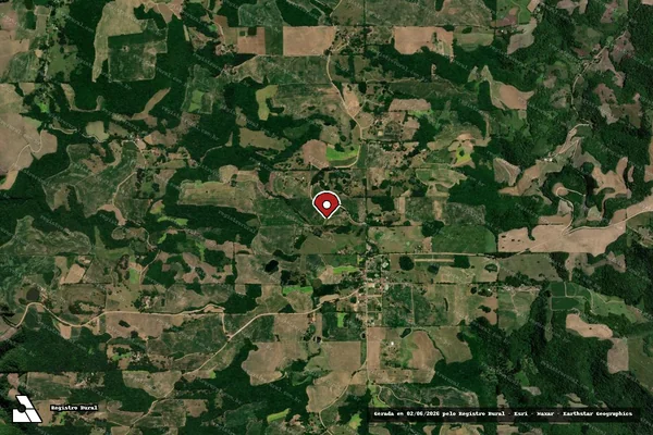 Imagem de satélite de Infração da Flora em Nova Palma - RS (marcador da localização)