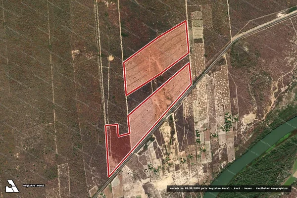 Imagem de satélite — Embargo IBAMA — Infração da Flora — Barra/BA