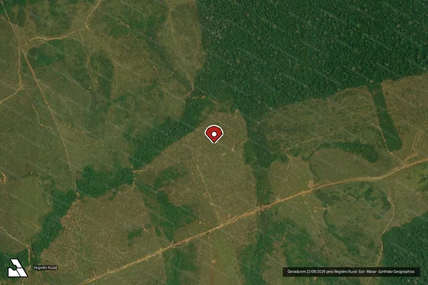 Imagem de satélite de Infração Ambiental em Apuí - AM (marcador da localização)