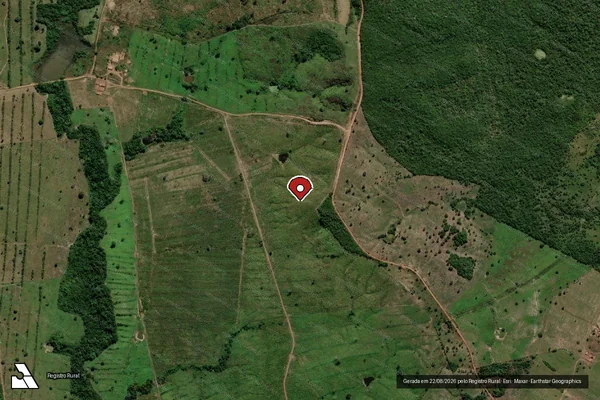 Imagem de satélite de Infração da Flora em Ananás - TO (marcador da localização)