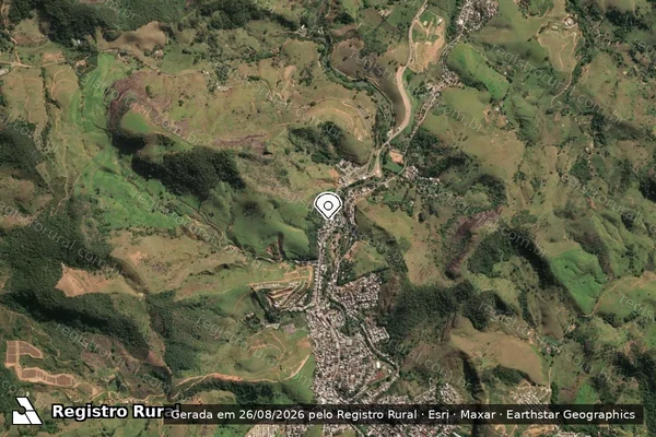 Imagem de satélite — Embargo IBAMA — Infração da Fauna — Carangola/MG