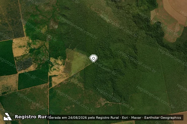Imagem de satélite de Infração da Flora em Alto Boa Vista - MT (marcador da localização)