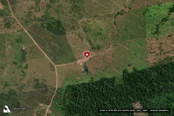 Imagem de satélite de Infração Ambiental em São Félix do Xingu - PA (marcador da localização)