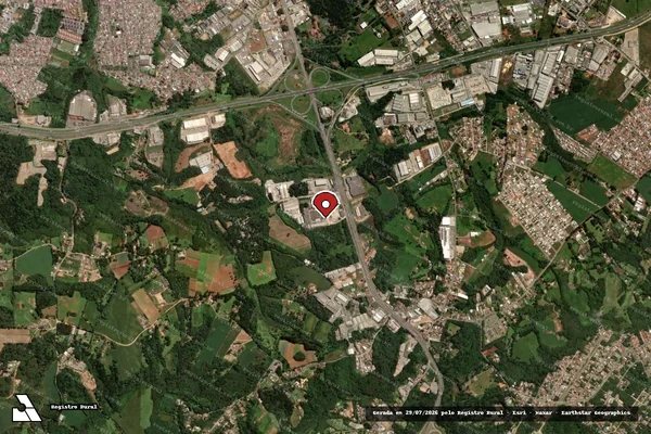 Imagem de satélite de Infração Ambiental em São José dos Pinhais - PR (marcador da localização)