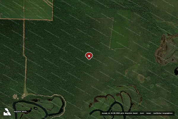 Imagem de satélite de Infração Ambiental em Feliz Natal - MT (marcador da localização)