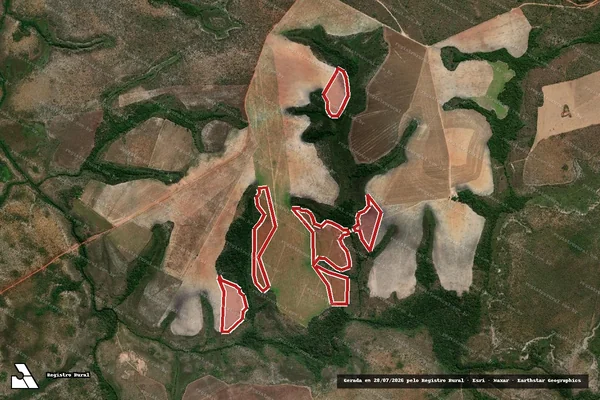Imagem de satélite — Embargo IBAMA — Infração da Flora — Itacajá/TO