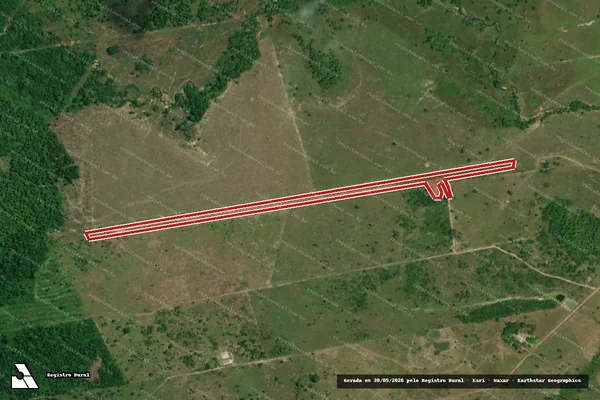 Imagem de satélite — Embargo IBAMA — Infração referente a Qualidade Ambiental — Mucajaí/RR