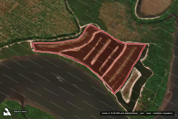 Imagem de satélite — Embargo IBAMA — Infração de Administração Ambiental(Não Classificada-Móvel) - Brejo Grande/SE