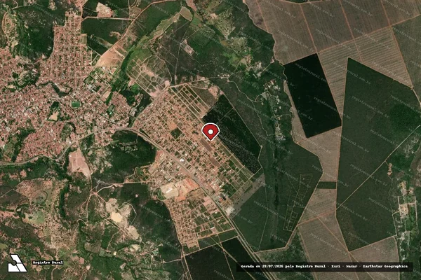 Imagem de satélite de Infração Ambiental em Turmalina - MG (marcador da localização)