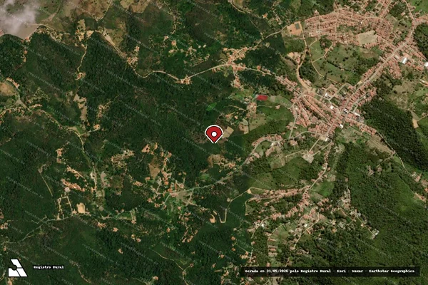 Imagem de satélite de Infração Ambiental em Mulungu - CE (marcador da localização)
