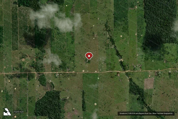 Imagem de satélite de Infração Ambiental em Porto Velho - RO (marcador da localização)