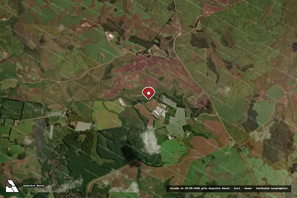 Imagem de satélite de Infração da Flora em Água Doce - SC (marcador da localização)