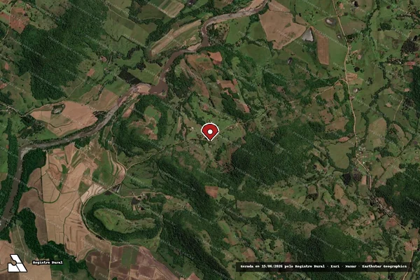 Imagem de satélite de Infração da Flora em São Pedro do Sul - RS (marcador da localização)