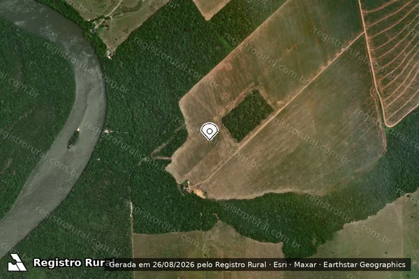 Imagem de satélite de Infração da Flora em Porto dos Gaúchos - MT (marcador da localização)