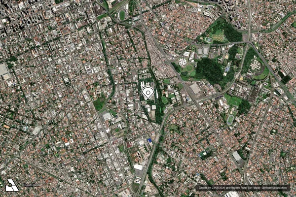 Imagem de satélite de Infração Ambiental em Curitiba - PR (marcador da localização)