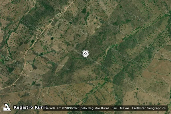 Imagem de satélite de Infração da Flora em Quebrangulo - AL (marcador da localização)