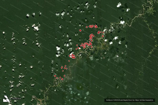 Imagem de satélite de Infração da Flora em Tarauacá - AC