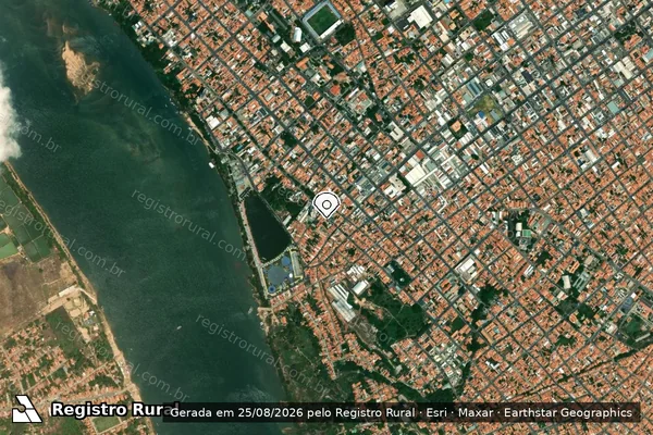 Imagem de satélite de Infração Ambiental em Imperatriz - MA (marcador da localização)