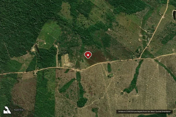 Imagem de satélite de Infração Ambiental em Machadinho D'Oeste - RO (marcador da localização)