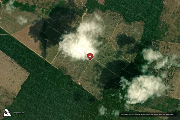 Imagem de satélite de Infração Ambiental em Machadinho D'Oeste - RO (marcador da localização)