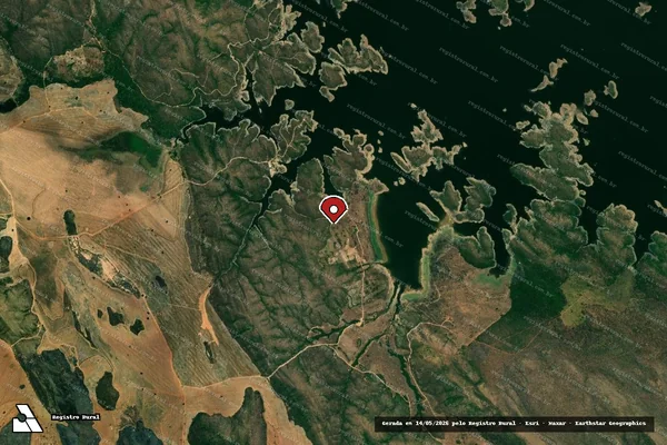 Imagem de satélite de Infração da Flora em Campinaçu - GO (marcador da localização)