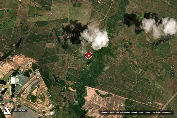 Imagem de satélite de Infração Ambiental em Cuiabá - MT (marcador da localização)