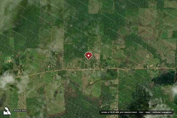Imagem de satélite de Infração Ambiental em Cantá - RR (marcador da localização)