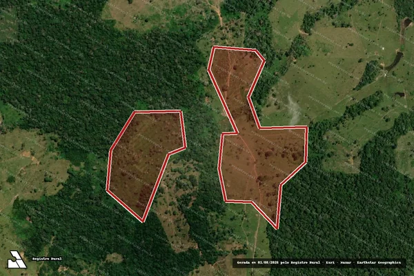 Imagem de satélite de Infração da Flora em Capixaba - AC