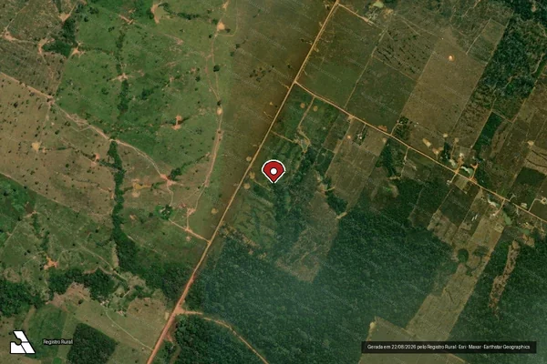 Imagem de satélite de Infração Ambiental em Porto Velho - RO (marcador da localização)