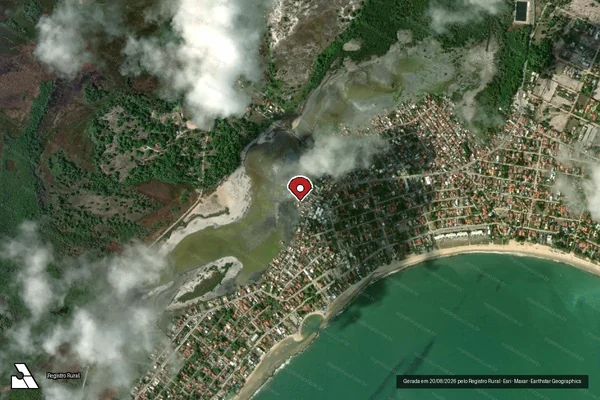 Imagem de satélite de Infração Ambiental em Ipojuca - PE (marcador da localização)