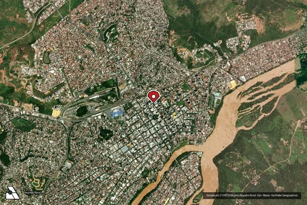 Imagem de satélite de Infração Ambiental em Governador Valadares - MG (marcador da localização)