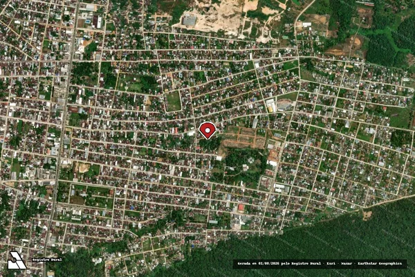 Imagem de satélite de Infração da Flora em Tabatinga - AM (marcador da localização)