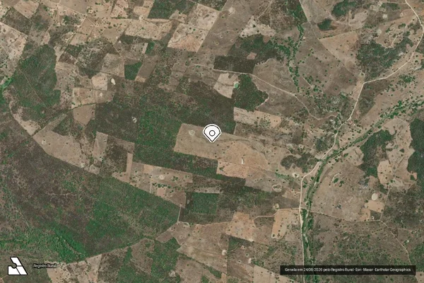 Imagem de satélite de Infração da Flora em Canapi - AL (marcador da localização)