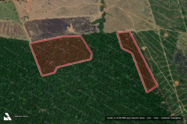 Imagem de satélite de Infração Ambiental em Porto Velho - RO