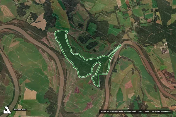 Imagem de satélite — ESTAÇÃO ECOLÓGICA MUNICIPAL SEVERINO RAVANELLO - Paula Freitas/PR