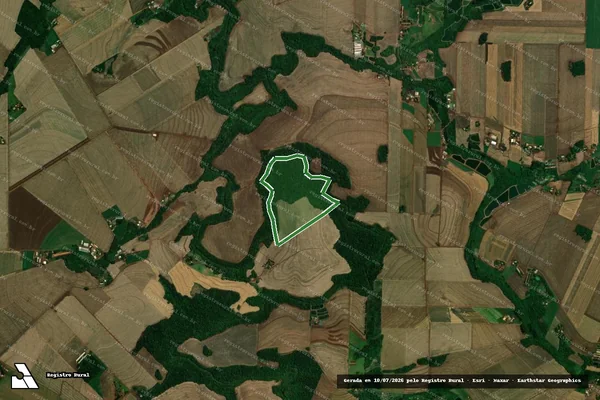 Imagem de satélite — LOTE RURAL N°81 DO 13° PERIMETRO DA FAZENDA BRITANIA - Quatro Pontes/PR