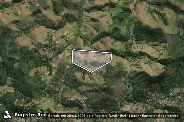 Imagem de satélite — Imóvel Rural de 51,35 ha - Areal/RJ
