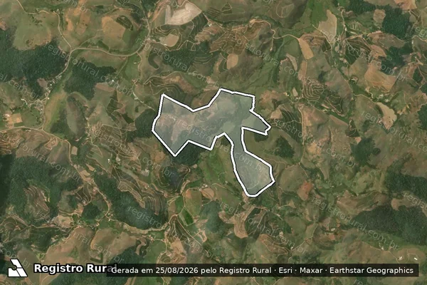 Imagem de satélite — Imóvel Rural de 88,31 ha - Varre-Sai/RJ