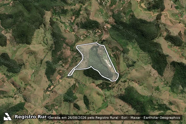Imagem de satélite — Imóvel Rural de 75,15 ha - Varre-Sai/RJ