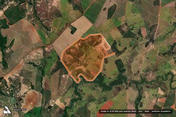 Imagem de satélite de FAZENDA CARRAPATO em LAGAMAR - MG