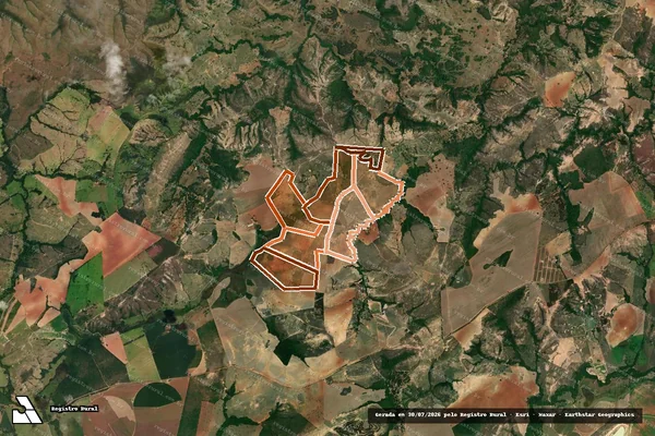 Imagem de satélite de FAZENDA JACARÉ em LAGAMAR - MG