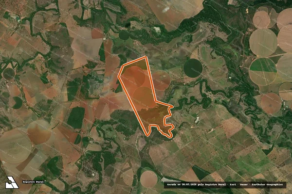 Imagem de satélite de FAZENDA PALMEIRAS em LAGAMAR - MG