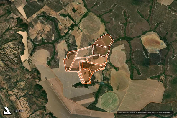 Imagem de satélite de Fazenda Porteira Ou Santa Cruz em UNAÍ - MG