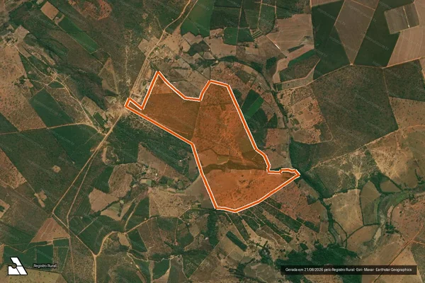 Imagem de satélite de FAZENDA ALMAS E CANABRAVA em CURVELO - MG